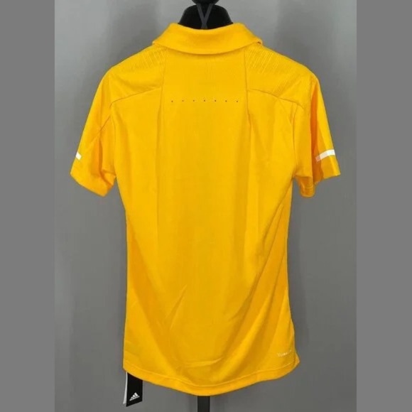 NEW Adidas Shirt Womens Small yellow athletic polo casual colorful sports - Picture 7 of 9